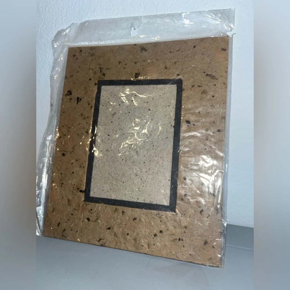Handmade Natural Fiber Paper Table Top Photo Frame Mixed Media Paper EcoFriendly